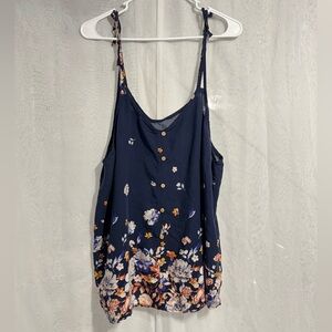 Floral Navy Blue Women's Top